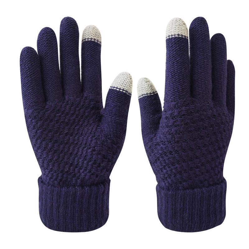 Guanti Invernali Touchscreen Unisex - Spessi, Antiscivolo, Dita Separate in Lana per Calore e Ciclismo