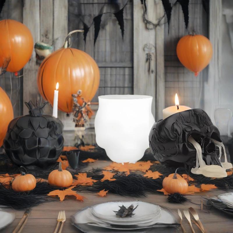 Molde De Candelabro De Calavera, Portavelas De Té, Molde De Silicona De Resina, Manualidades Para Fiesta, Halloween, Decoración