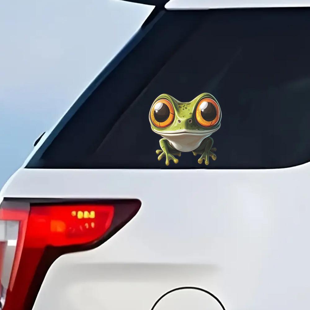 Big-Eyed Funny Frog Car Window Sticker Glass Decor Removable Waterproof Decal