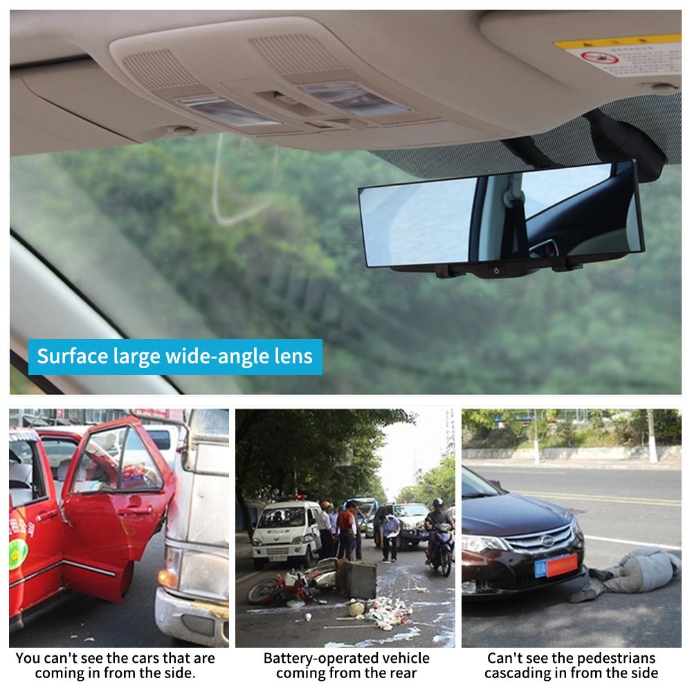 Auto Zpětné Zrcátko Velký Výhled Monitor Dětské Sedačky Konvexní Design Redukce Mrtvých Úhlů Širší Úhel Modré Antireflexní Bezpečnostní Interiér