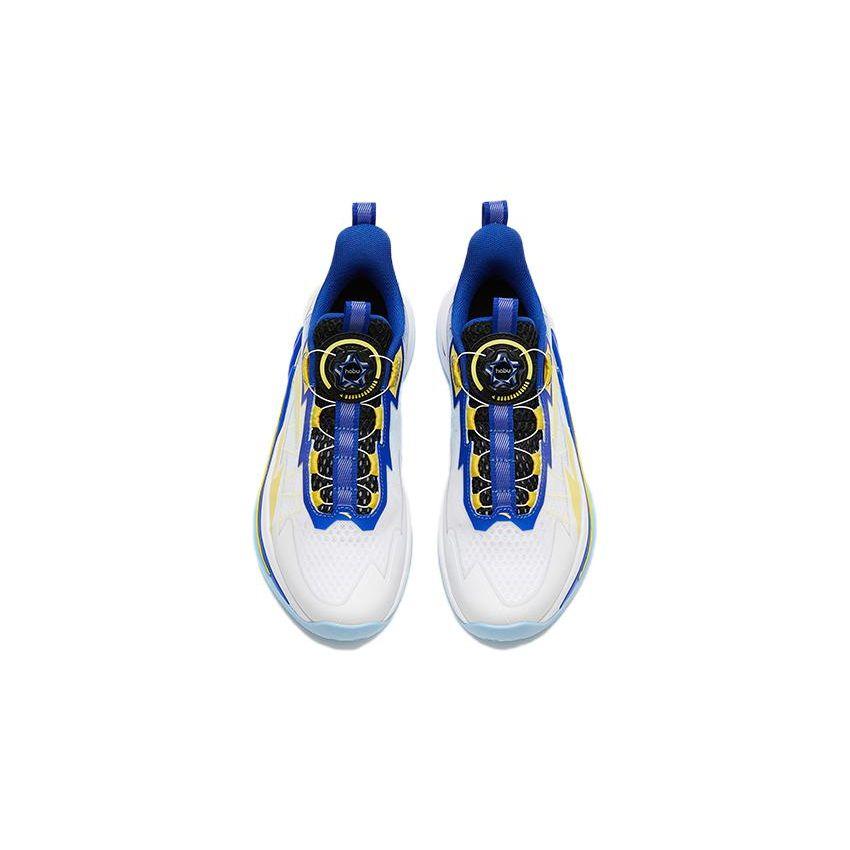 Anta Whirlwind Mesh Durable Breathable High-Top Kids Basketball Shoes Kids sneaker Bright-Blue White 312321118H-5