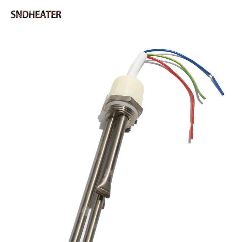 SNDHEATER 220V 1.5KW Electric Water Heating Element for Solar Tank G1" 32MM Thread with Temperature Control 37CM 3 Wire with Cap