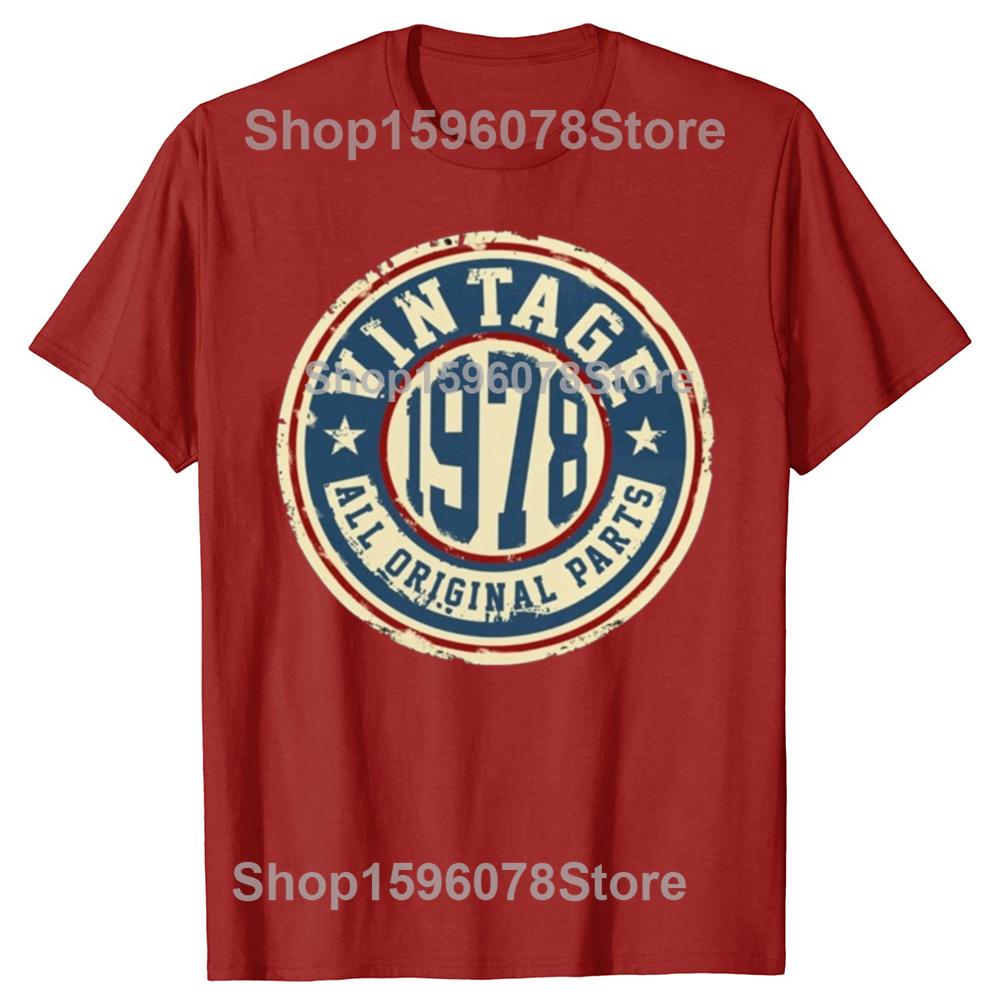 Vintage 1978 All Original Parts 100 Cotton Tshirts Men Fashion Print Tshirt Loose Oversized Streetwear Hip Hop Unisex T Shirt