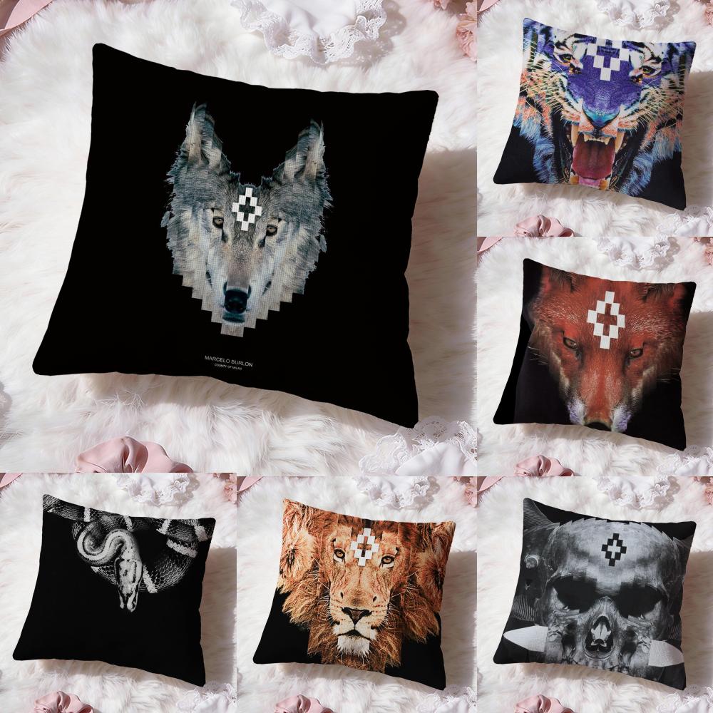 M-Marcelo B-Burlon Cushion Cover Premium Comfort Reversible Pillow Cove -Two in One Design for Any Room & Car Interior