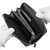 Inden-ya Inden Wallet, Long Wallet, Y-Shaped, Round Zipper, Deerskin Leather, Black with Black Lacquer, Dragonfly Pattern, 2111-01-008