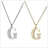 Women Clear Zircon 26 Letters Pendant Necklace Stainless Steel Gold A-Z Alphabet Choker Initial Necklaces Jewelry