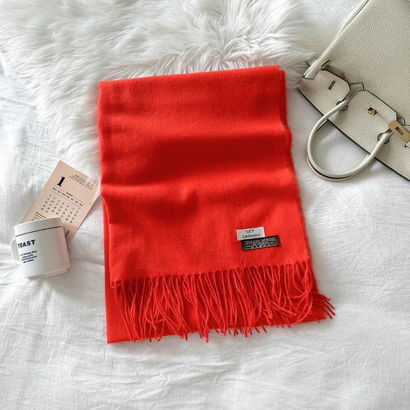 Solid color scarf women's winter new imitation cashmere scarf multi-color warm scarf long shawl