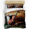 Artistic Violin Music Vintage Bedding Set 3pcs Duvet Cover Pillowcase Kids Adult Quilt Cover Double Bed Set Home Textile