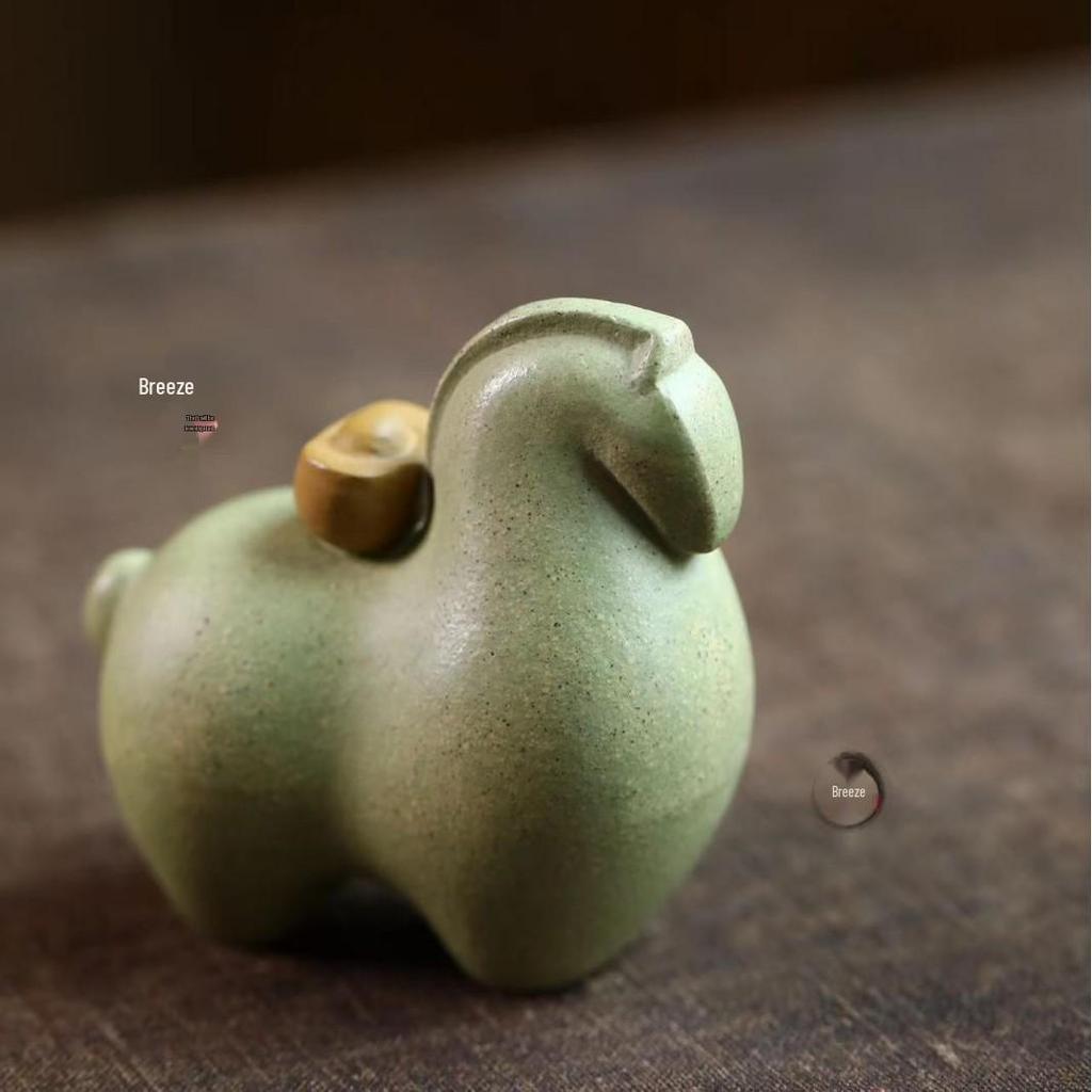 Yixing Zisha "Instant Wealth" Zodiac Horse Tea Pet - Tang Horse Figurine for Prosperity