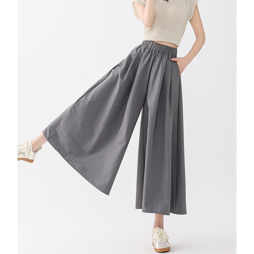 Yamamoto Skirt and Pants for For Women In Summer New High-waisted Fitted A-line Skirt Casual Small Ice Silk Wide-leg Pants