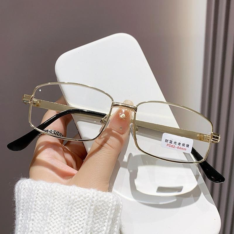 New High-end Metal Framed Reading Glasses Women Luxury Designer  Presbyopia Glasses Men Anti Blue Light Farsighted Eyeglasses