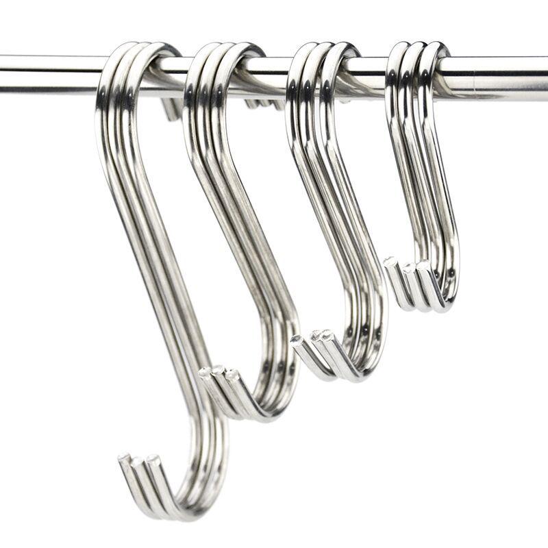 Solid Stainless Steel S-Shaped Kitchen Hooks – Multi-Functional & Thickened Design
