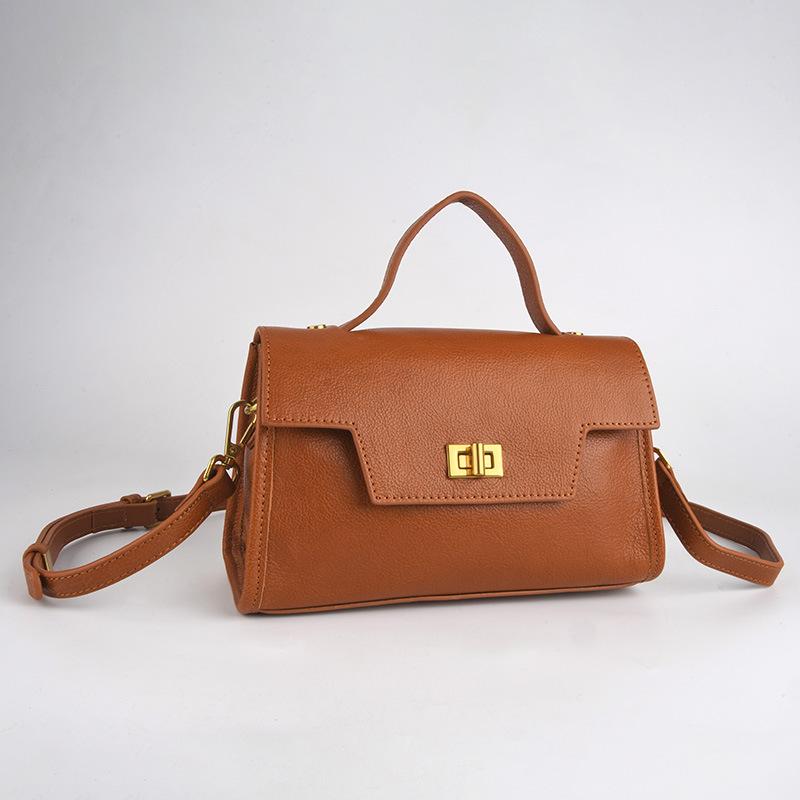 

Кожаная ручная сумка квадратной формы, ретро и универсальная, модная сумка через плечо на одно плечо, модная женская сумка с замком на кнопке