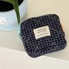 Quilted Plaid Girls Cosmetic Bags Retro Ladies Clutch Pencil Case Coin Purse Portable Travel Female Toiletry Storage Bag Handbag
