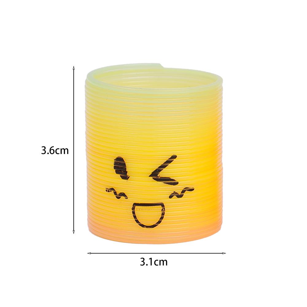 12PCS Children s Colorful Spring Ring Toys Mini Smiling Face Elastic Rainbow Ring Magic Toys Children s Birthday Party Gifts