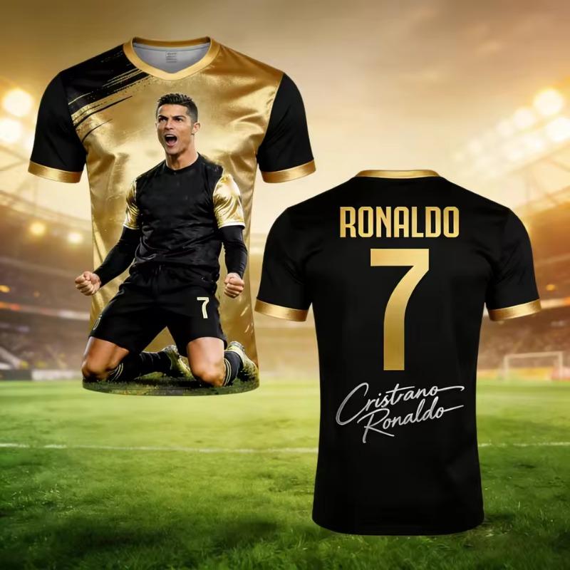 Ronaldo 7 Football Jersey 3D Print Sport Quick-dry Breathable Men T-Shirt Team Training Uniform Club Parent-child Short Sleeve