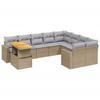 VidaXL Salon de Jardin avec Coussins 10 pcs, Canapés de Terrasse, Ensemble de Meubles de Patio, Mobilier d'Extérieur, Beige 3271479