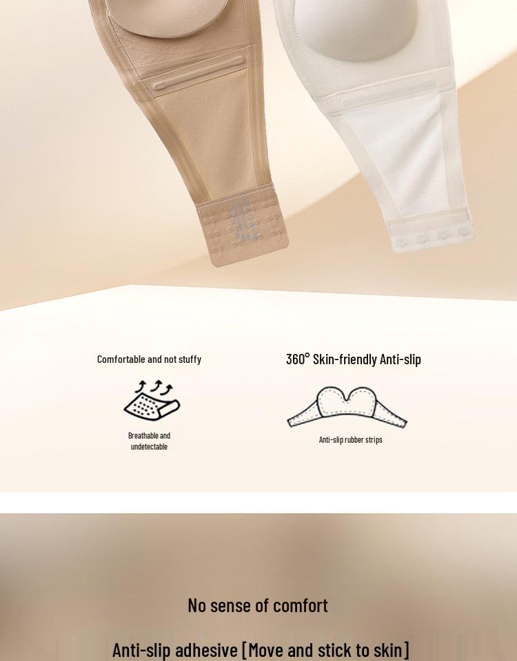 Seamless Strapless Skin-Tone Bandeau Bra for Women – Non-Slip, Off-Shoulder, Wireless Innerwear