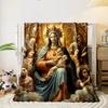Virgin Mary Baby Angels Printed Blanket  Printed Blanket for Living Room Bed Couch lunch break Soft Cozy Blanket for Friend's festival Gift