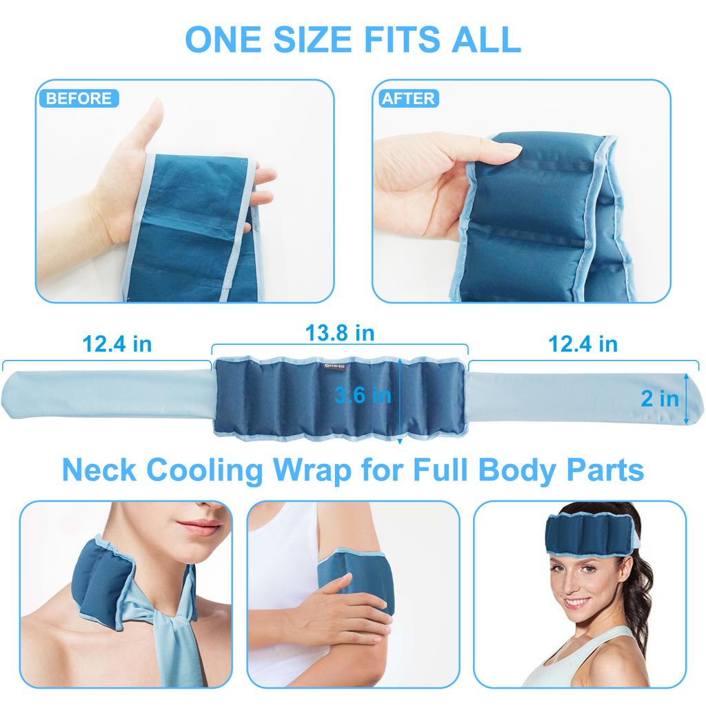 35*9cm Summer Neck Cooling Cold Sensation Ice Scarf Ice Pack Sports Headscarf Pet Ice Scarf New Reusable