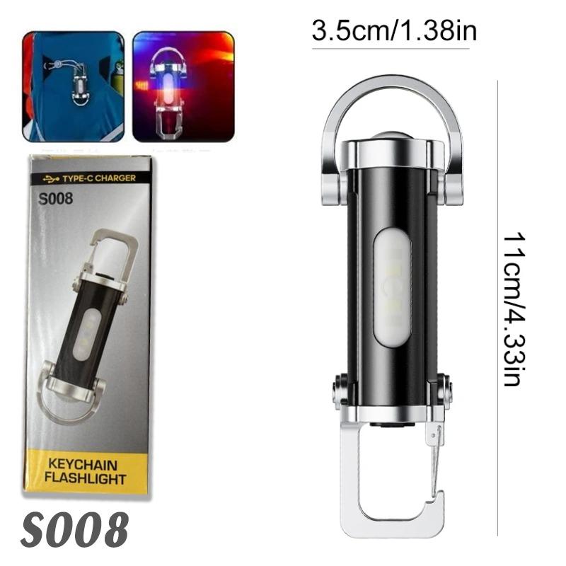 Mini EDC Keychain Flashlight-COB Work Light, Portable Emergency Lamp Handheld Flashlight for Hiking,Self-Defense Safety Lighting