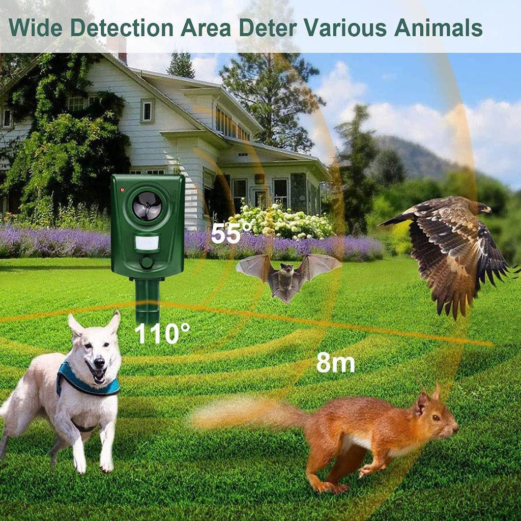 Waterproof Ultrasonic Animal Repeller for Dogs, Squirrels, Weasels, and Birds