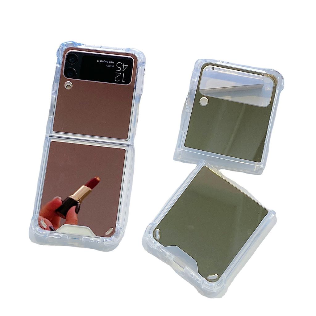 Samsung folding mirror ZFlip6 anti-drop case Huawei P50 POCKet folding case Samsung ZFlip5 case is suitable for