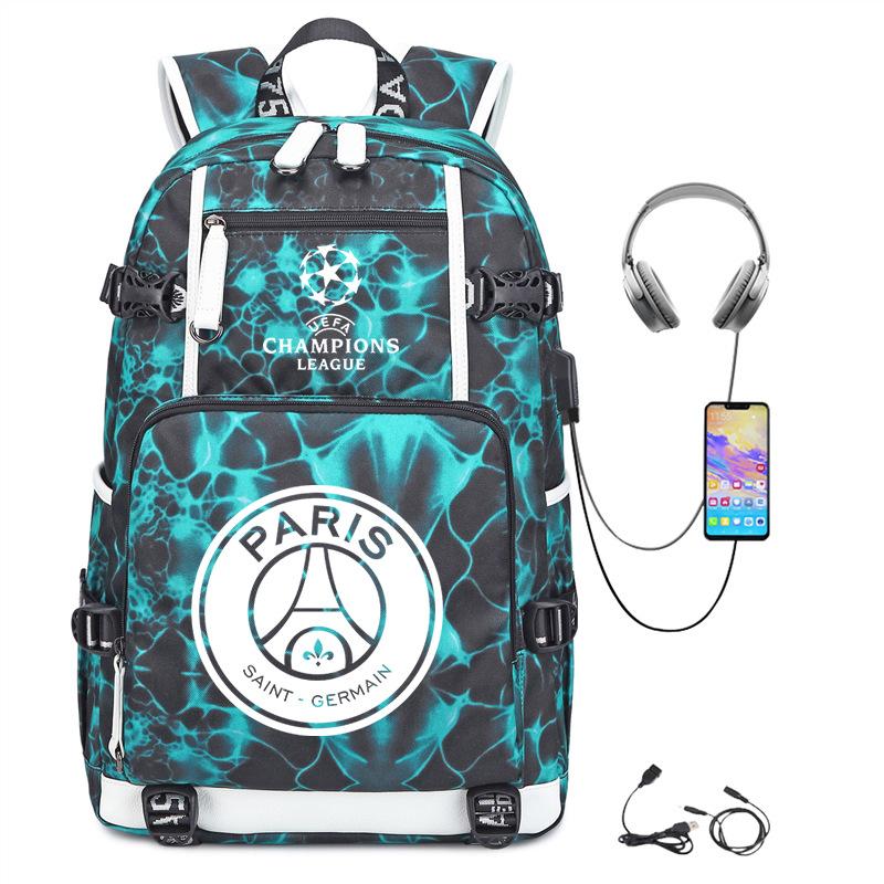 Football Peripheral Printing Usb Charging Port Leisure Travel Mountaineering Bag Large Capacity Go Out Portable Backpack