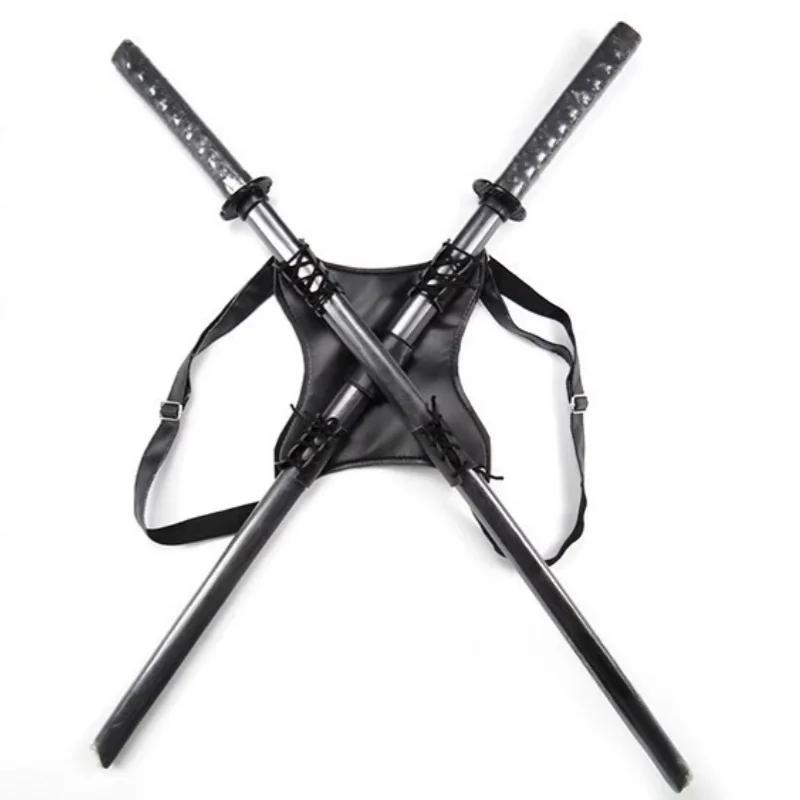 Double Katana Backpack Belt Holster Sword Anime Medieval Demon Cosplay Prop Samurai Sabre Waist Real Japanese Katana Holder Toy