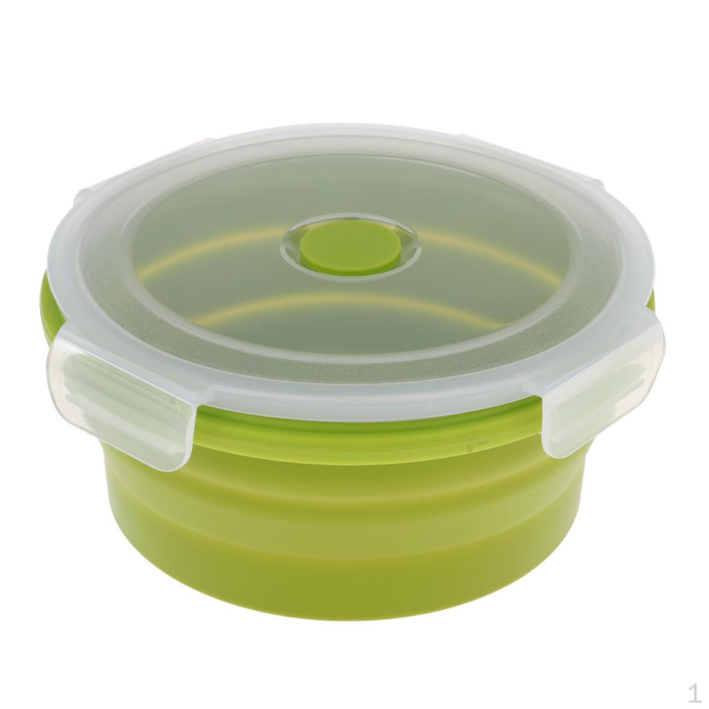 Lid, Silicone Folding Storage Container for Camping Picnic, Microwave & Freezer