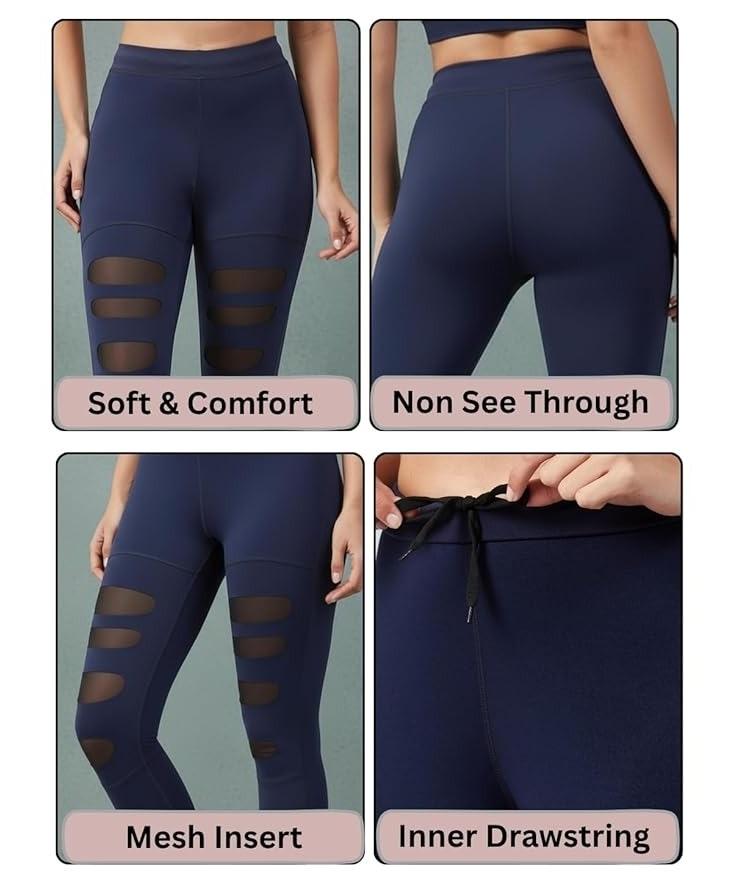 Women's Sports Tights & Leggings with Mesh Insert : Ideal Gym Wear for Woman Active Wear, Yoga & Fitness