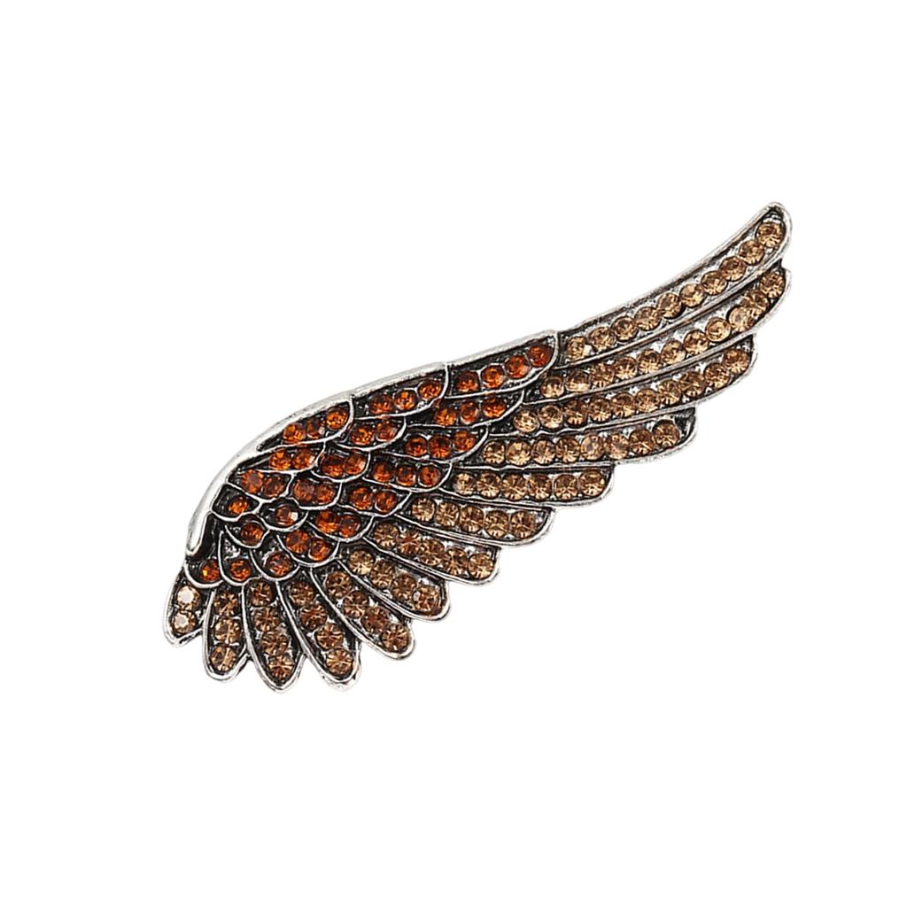 Vintage Angel Wing Brooch With Sparkling Crystals Elegant Feather Lapel Pin Accessories For Party Office Accessories