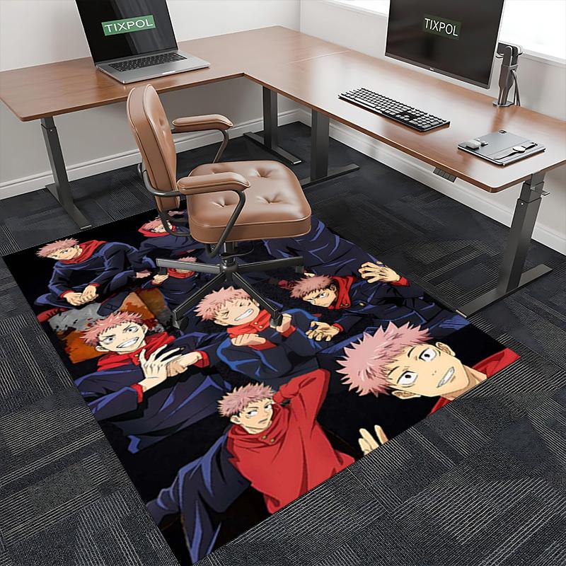 1pc Jujutsu Kaisen Anime Chair Mat - Seasonal Gift for Office, Home Decor, Game Room - Non-Slip Carpet with Cute Characters Design.O045