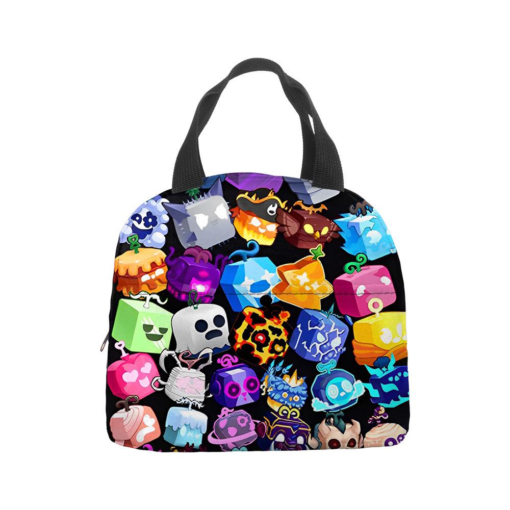 Anime Cartoon Handbag Student Lunch Bag Grades 1-6 Picnic Bag Printed Thermal Insulation Bag Meal Bag