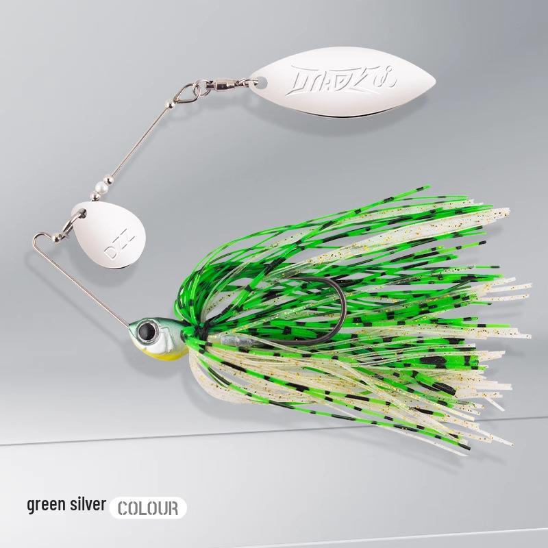 Fishing Pig Whisker Man Composite Spinner Jig - Noise Black Pit Bass Pike Lure 5g (actual weight 10.7g)