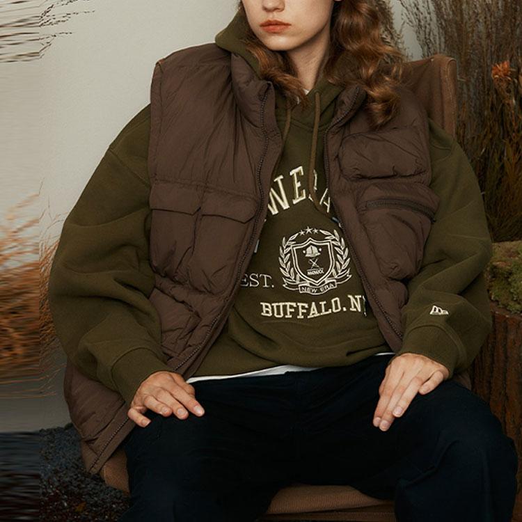 New Era Solid Color Detachable Long Sleeve Cotton Jacket Unisex jackets Brown 13338561