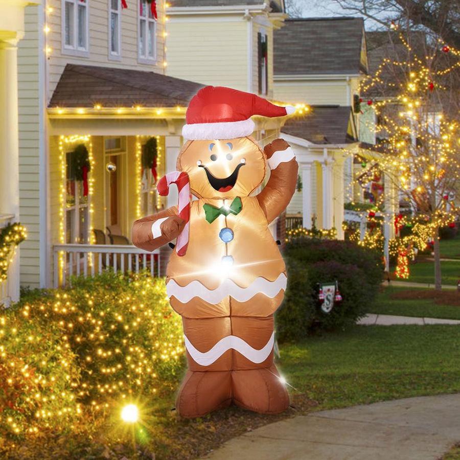 Inflatable Yard Outdoor Lighted Decor Decor Gingerbread for Christmas