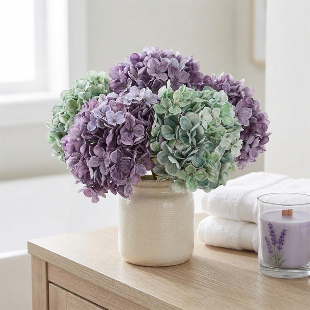 Hydrangea Macrophylla Artificial Hydrangea Flower Real Touch Handmade Faux Flower Branch Artificial Luxury