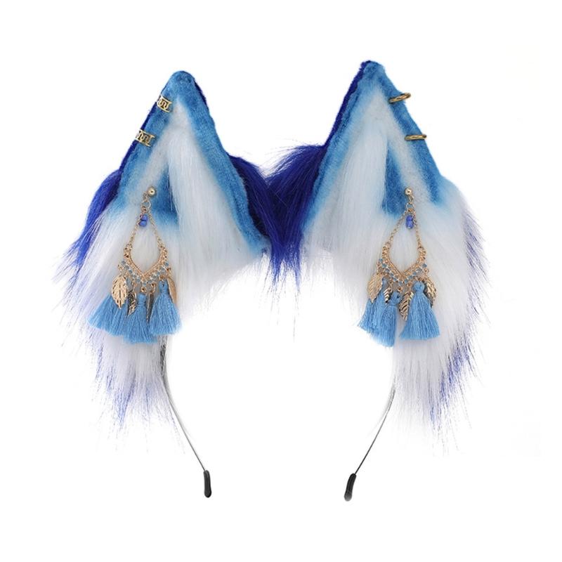 Sexy Foxes Bunny Ear Headband Lolita Cosplay Beast Ears Hair Hoop Anime Cosplay Props Furry Masquerade Party Costume Hairband