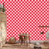 Red Checkered Wallpaper Coral, Red and White 50x1000