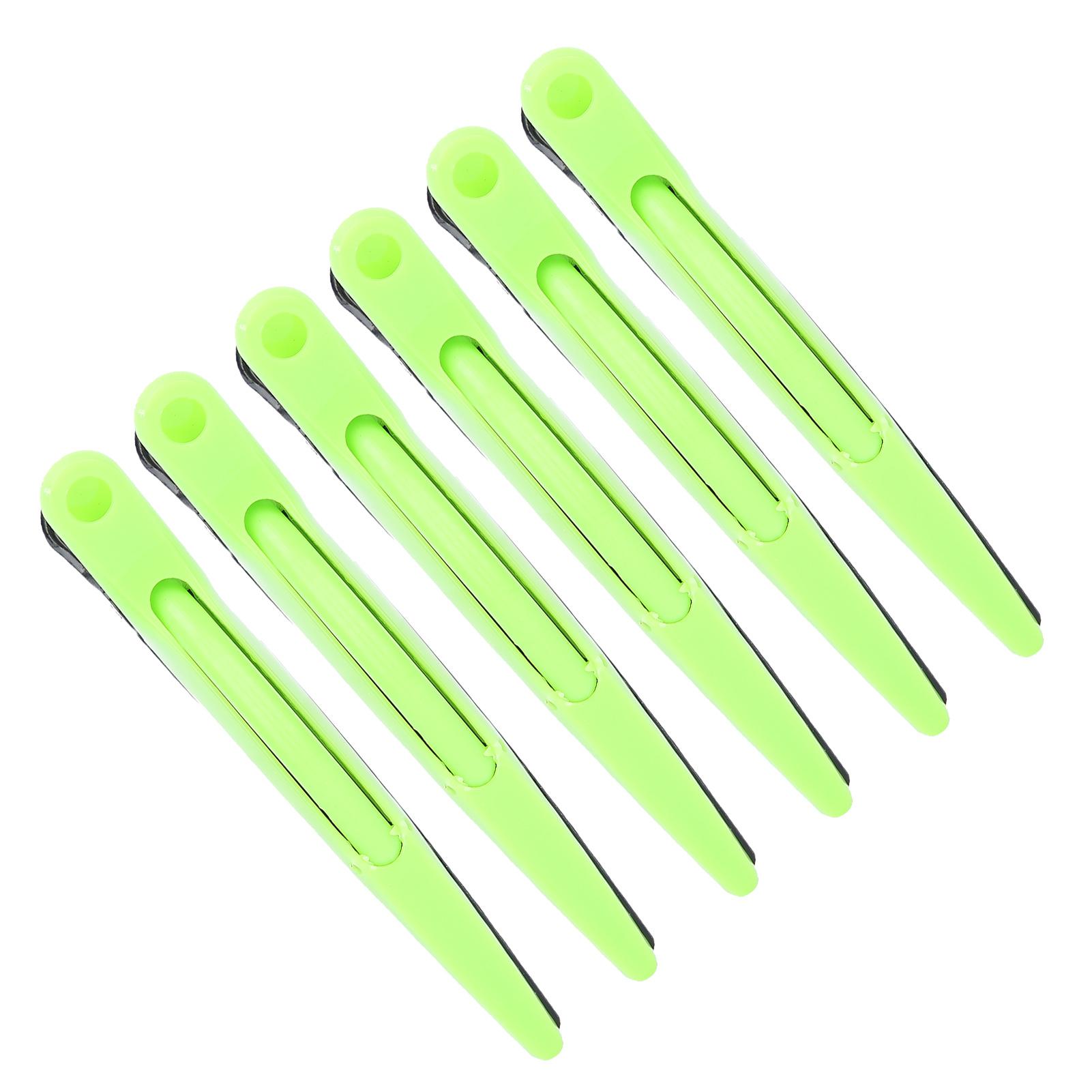 

6 шт. Зажим для укладки волос, зажим-уточка для секционирования при перманентной завивке и окрашивании волос для парикмахера, парикмахерской Зеленый зелёный