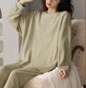 MiniAya Long Sleeve Cotton Pajamas Top and Perfect for and Cute and Solid and Gentle on the and Women's Set, Pants, Fall, Spring, Winter. Loungewear,