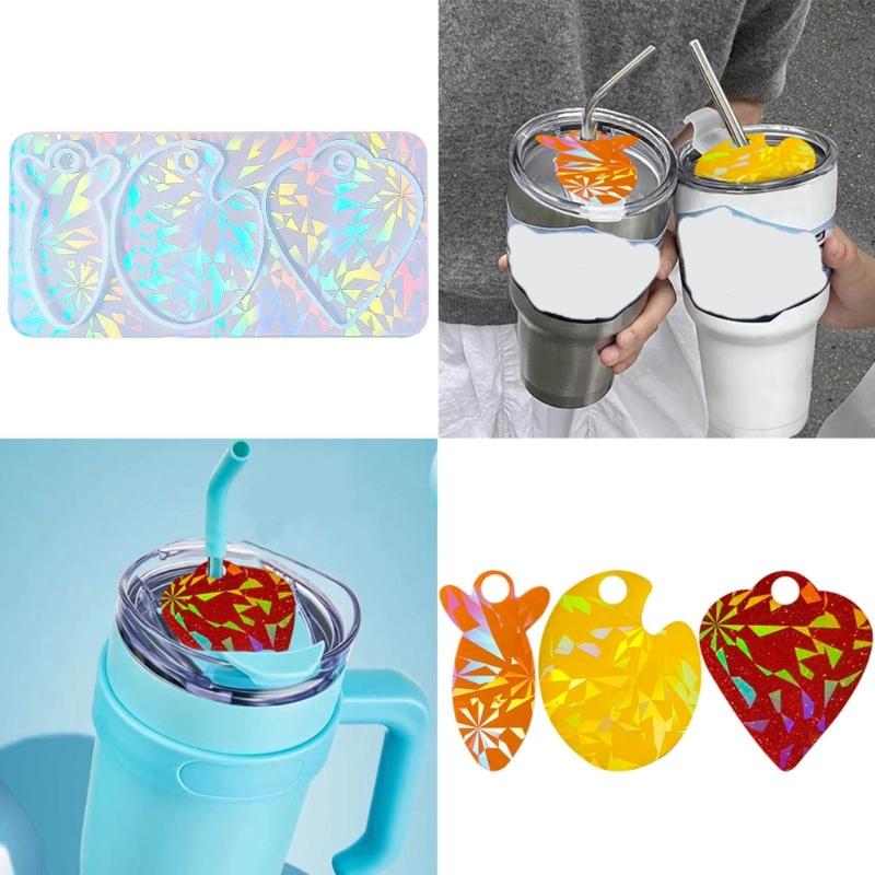 Personalize Your Cup with this Silicone Name Plate Mold DIY Cup Lid Customizations for Tumbler Keychain Molds with Hole