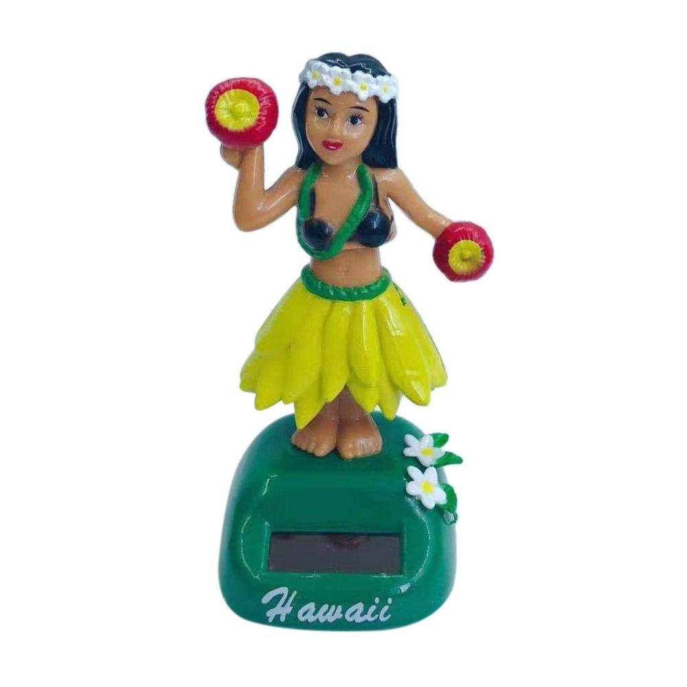 

Model Hawaiian Girl Toys Solar Car Dashboard Decor Cute Swinging Dancing Doll Car Decor Yellow-B