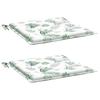 Chair Cushions 2 Pcs Leaf Pattern 40x40x4 Cm Fabric