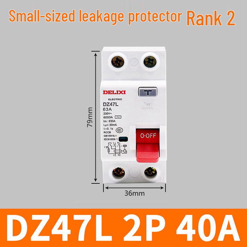 Delixi Mini Circuit Breaker DZ47L 2P/4P with Earth Leakage Protection, 63A/100A for Household Use