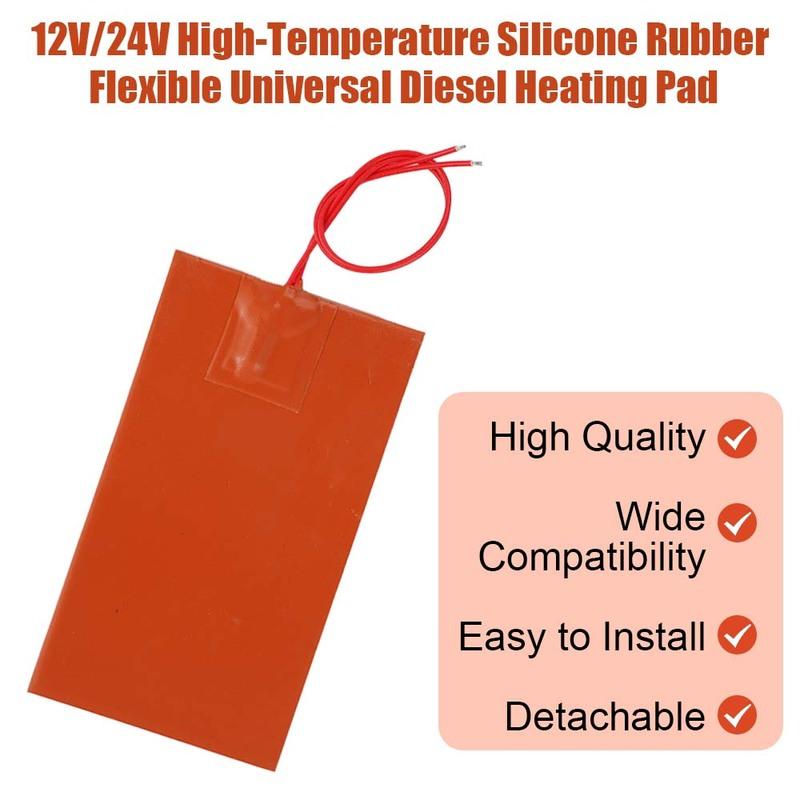 12V/24V Engine Oil Tank Heater Pad Silicone Flexible Waterproof Silicon Heater Pad For 3D Printer Heater  Car Accessories