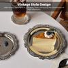 Solid Metal Mini Tray Retro Embossed Carved Desktop Organizer Serving Dish  Cosmetic Placement