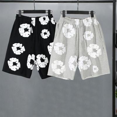 Sommer Herren Shorts Blumendruck Kordelzug Elastische Taille Lose Taschen Plissee Urlaub Strand Sport Casual Homewear Kurze Hosen