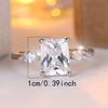 Rectangle Crystal Stone White Zircon Rings For Women Classic CopperColor Engagement Bands Wedding Jewelry Bridal Birthday Gifts